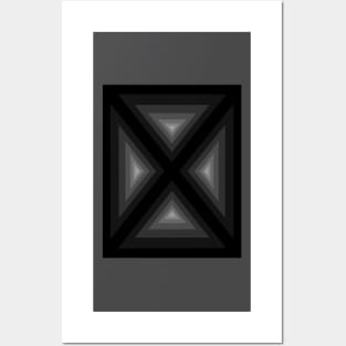 Quadrant from triangles in grey and black Posters and Art